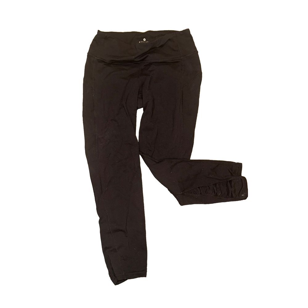 Women's Small Athleta Leggings‎ Black Cross Cross Ankle Design B4